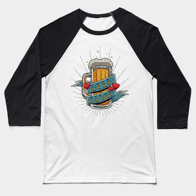Beer Lover Baseball T-Shirt by Getsousa